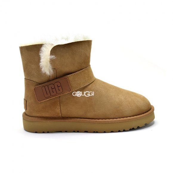 Ugg Mini Bailey Graphic Logo Suede Chestnut
