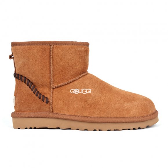 Men`s Ugg Classic Mini Deco Suede Boots Chestnut Dressinn