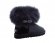 Mini Fox Fur Metallic Black