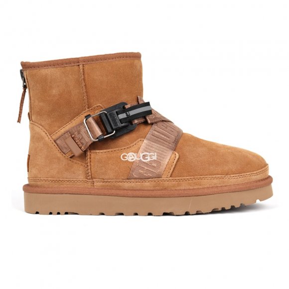 Men`s UGG Classic Ultra Mini Hybrid Strap Short Boots Chestnut
