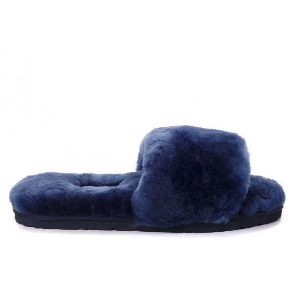 Fluff Slide Slippers Navy Blue - 37